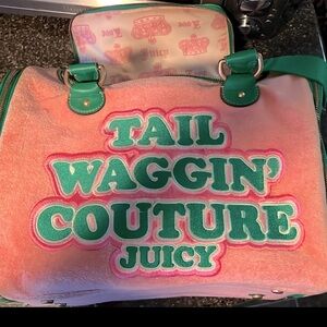 Baby Pink with Green trim Terry Dog Carrier (price is firm)